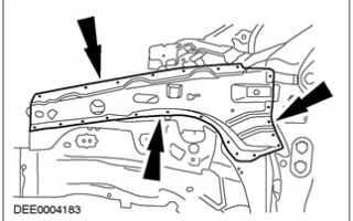 Секция и усиление наружной панели стойки ‘A’ Ford Focus 1
