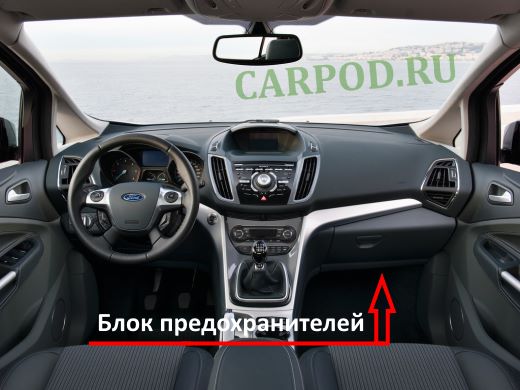 Место размещения салонного блока предохранителей.