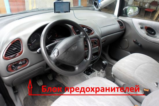 Местонахождение блока предохранителей в салоне автомобиля.